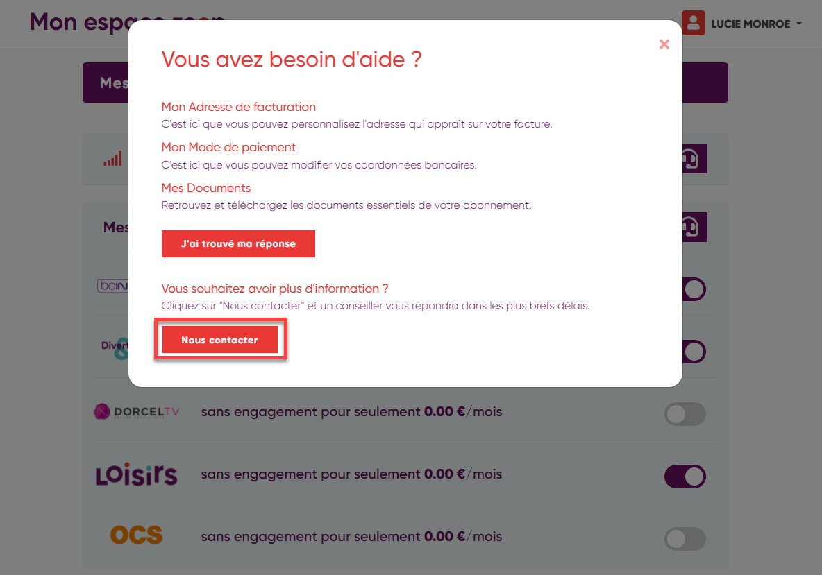 TUTO Contacter le service client ou le service technique depuis Mon
